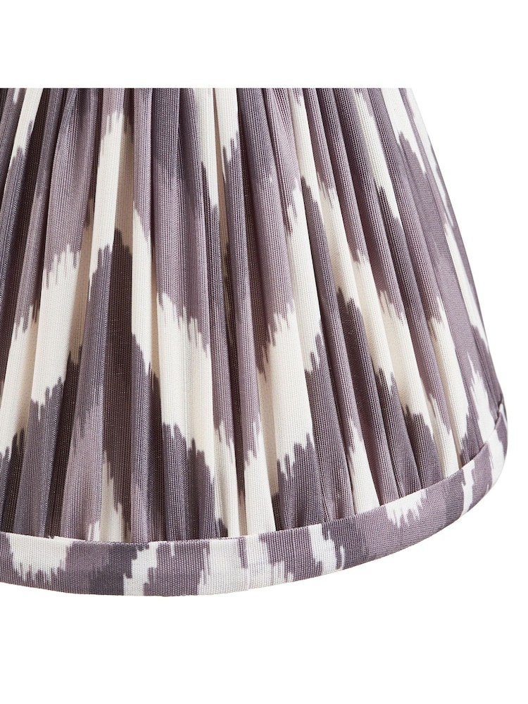 Gallery Home Pearl Grey Zigzag Printed Fabric Shade 16cm - Image 2 of 4 Gallery Home Pearl Grey Zigzag Printed Fabric Shade 16cm - Image 2 of 4