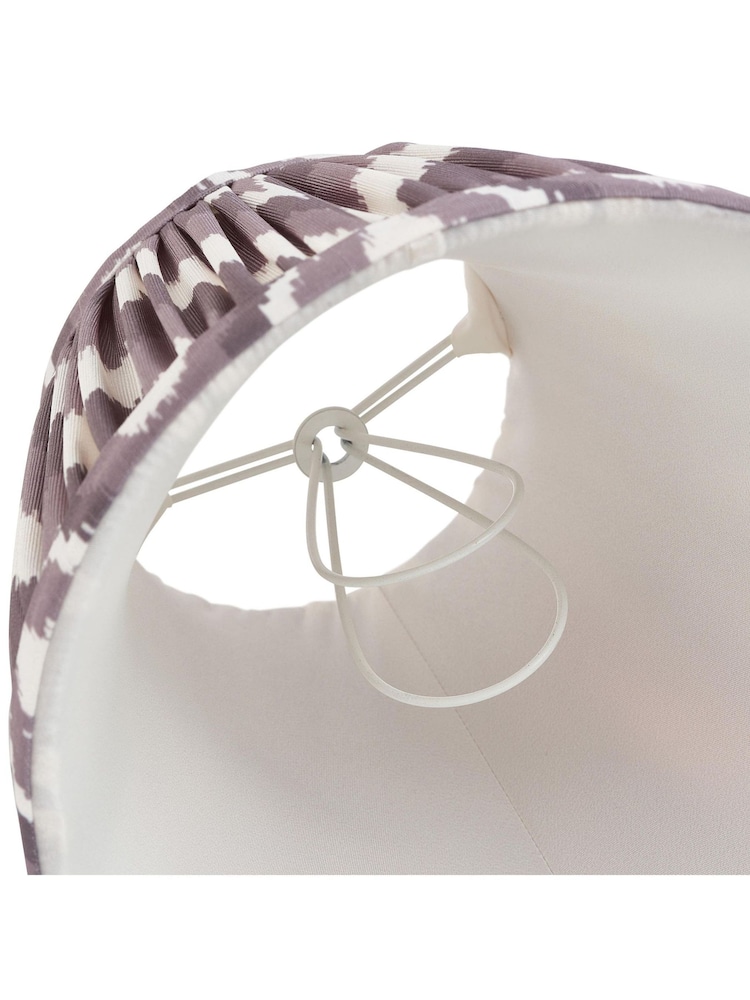 Gallery Home Pearl Grey Zigzag Printed Fabric Shade 16cm - Image 4 of 4 Gallery Home Pearl Grey Zigzag Printed Fabric Shade 16cm - Image 4 of 4