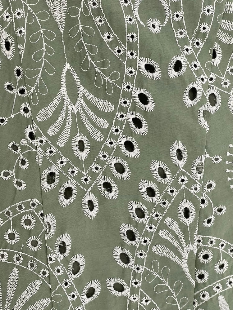 Girl In Mind Green Milly Broidery Midi Dress - Image 6 of 6