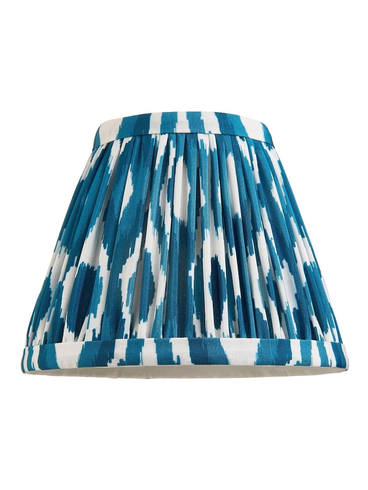 Gallery Home Marlin Blue Ikat Printed Fabric Shade 16cm - Image 1 of 5 Gallery Home Marlin Blue Ikat Printed Fabric Shade 16cm - Image 1 of 5