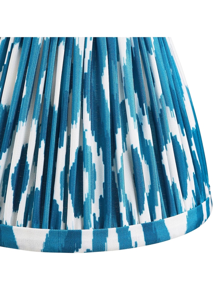 Gallery Home Marlin Blue Ikat Printed Fabric Shade 16cm - Image 2 of 5 Gallery Home Marlin Blue Ikat Printed Fabric Shade 16cm - Image 2 of 5
