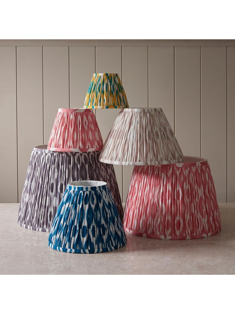 Gallery Home Marlin Blue Ikat Printed Fabric Shade 16cm - Image 5 of 5 Gallery Home Marlin Blue Ikat Printed Fabric Shade 16cm - Image 5 of 5