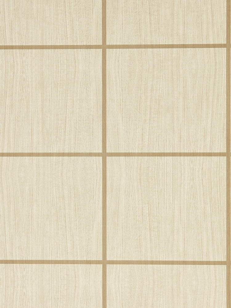 Harlequin Ash Taupe Gloss Wood Blocks Kasuri Wallcoverings 10M Wallpaper - Image 3 of 3