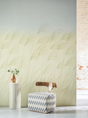 Harlequin Buttermilk Sky Miscanthus Kasuri Wallcoverings 10M Wallpaper - Image 2 of 3