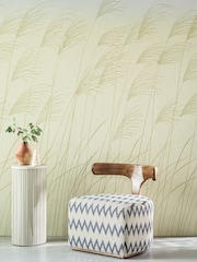 Harlequin Buttermilk Sky Miscanthus Kasuri Wallcoverings 10M Wallpaper - Image 3 of 3