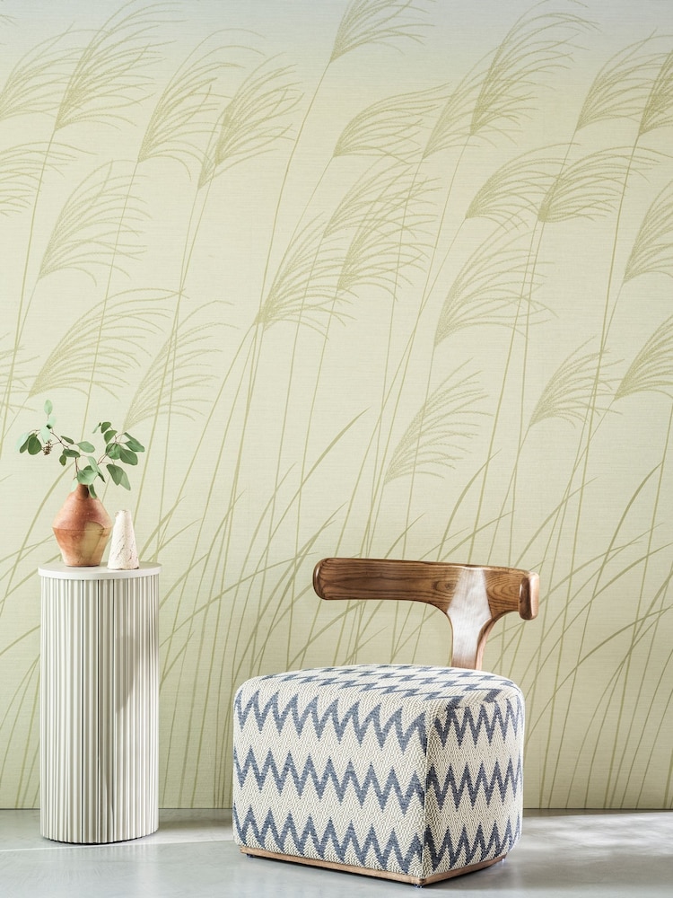 Harlequin Buttermilk Sky Miscanthus Kasuri Wallcoverings 10M Wallpaper - Image 3 of 3