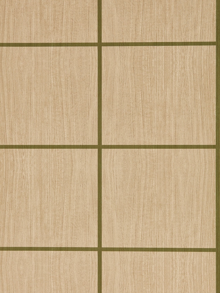Harlequin Pine Forest Gloss Wood Blocks Kasuri Wallcoverings 10M Wallpaper - Image 1 of 1