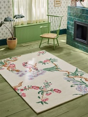 Cath Kidston Natural Birds and Berries Wool Tufted Rug - Image 1 of 5