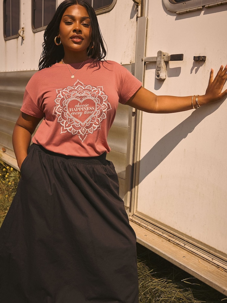 Camiseta Yours Curve Happiness Placement - Imagem 2 de 4