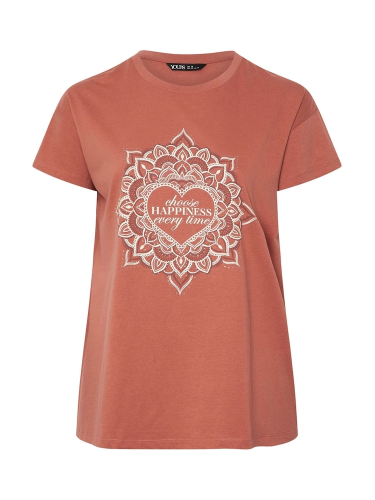 Camiseta Yours Curve Happiness Placement - Imagem 4 de 4