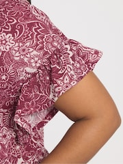 Yours Curve Pink Frill Sleeve Midaxi Dress - Image 5 of 6