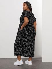 Yours Curve Black Frill Sleeve Midaxi Dress - Image 3 of 5
