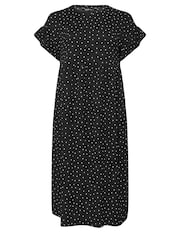 Yours Curve Black Frill Sleeve Midaxi Dress - Image 5 of 5