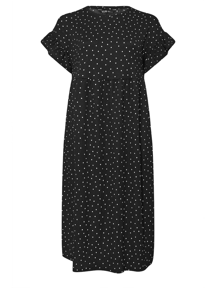Yours Curve Black Frill Sleeve Midaxi Dress - Image 5 of 5