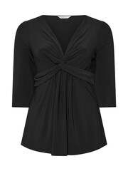 Yours Curve Black London Knot Front Top - Image 5 of 5