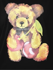 Yours Curve Black Limited Teddy Tartan T-Shirt - Image 5 of 5