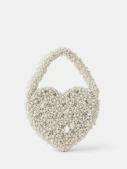 Accessorize Natural Bridal Pearl Heart Handbag - Image 2 of 3