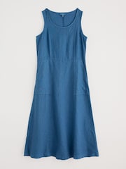 Seasalt Cornwall Blue Sleeveless Grass Wave Dress - Image 4 of 5