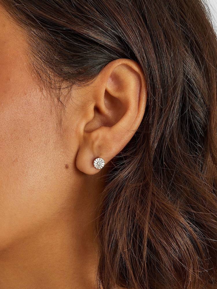 Accessorize Silver Tone Sterling Stone Stud & Hoop Earrings 5 Pack - Image 2 of 2