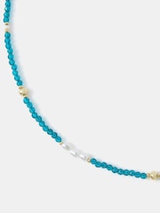 Accessorize Blue 14ct Beaded Pearl Necklace - Image 2 of 3