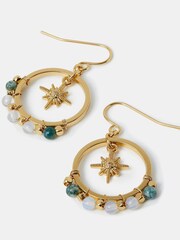 Accessorize 14ct Gold Star Charm Hoop Earrings - Image 2 of 3