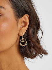 Accessorize 14ct Gold Star Charm Hoop Earrings - Image 3 of 3