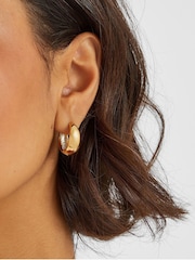 Accessorize Gold Tone 14ct Clasp Hoop Earrings - Image 2 of 2