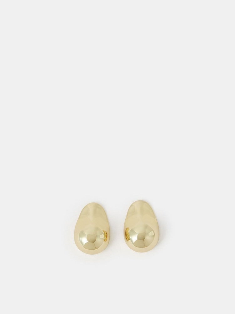 Accessorize Gold Tone 4ct Molten Curve Drop Earrings - Image 1 of 3