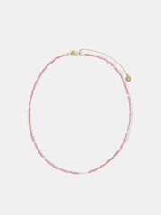 Accessorize Pink 14ct Beaded Pearl Necklace - Image 1 of 3