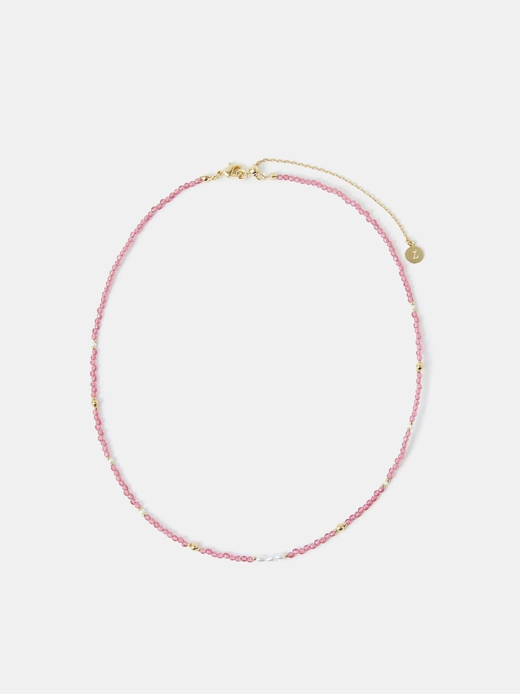 Accessorize Pink 14ct Beaded Pearl Necklace - Image 1 of 3