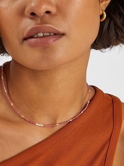 Accessorize Pink 14ct Beaded Pearl Necklace - Image 3 of 3