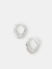 Accessorize Silver Tone Oval Hoop Earrings - Image 1 of 3