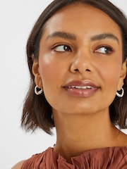 Accessorize Silver Tone Oval Hoop Earrings - Image 3 of 3
