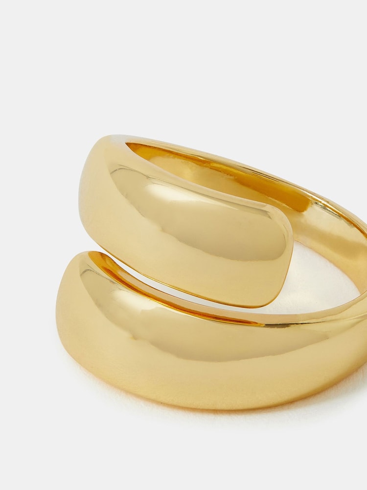 Accessorize 14ct Gold Chunky Wrap Ring - Image 2 of 3 Accessorize 14ct Gold Chunky Wrap Ring - Image 2 of 3