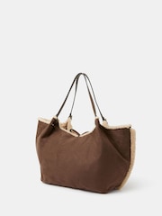 Accessorize Cream Reversible Borg Shoulder Bag - Image 2 of 6