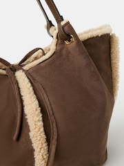 Accessorize Cream Reversible Borg Shoulder Bag - Image 4 of 6
