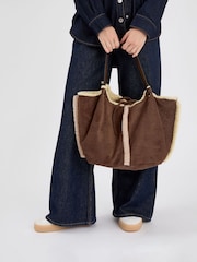 Accessorize Cream Reversible Borg Shoulder Bag - Image 6 of 6