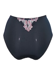 Pour Moi Blue High Waist Sofia Lace Embroidered Deep Knickers - Image 4 of 4