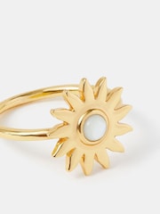 Accessorize Gold Tone 14ct Mother Of Pearl Sun Ring - Image 1 of 2