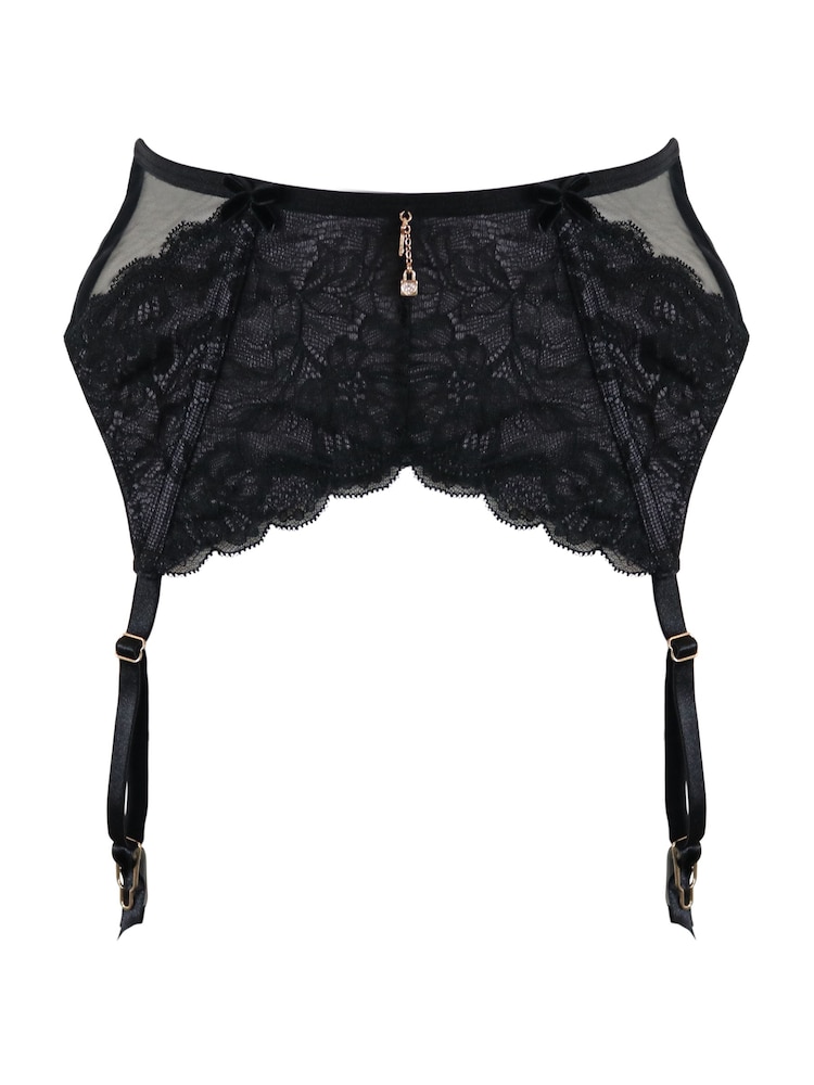 grey garter belt Graphite grey garter belt with modern metallic... - Stock Illustration  [115537116]