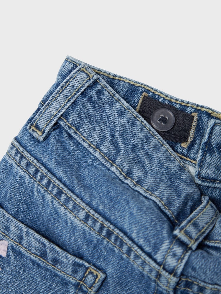 Name It Blue Bow Embroidery Mom Jeans - Image 5 of 5 Name It Blue Bow Embroidery Mom Jeans - Image 5 of 5