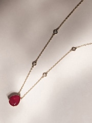 The Diamond Store Red Astra 3.50ct Pear Cut Lab Ruby Necklace in 18K Gold Vermeil - Image 2 of 4