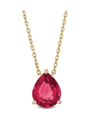 The Diamond Store Red Astra 3.50ct Pear Cut Lab Ruby Necklace in 18K Gold Vermeil - Image 3 of 4