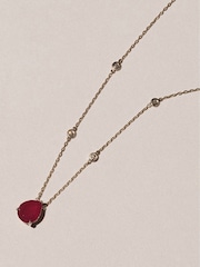 The Diamond Store Red Astra 3.50ct Pear Cut Lab Ruby Necklace in 18K Gold Vermeil - Image 4 of 4