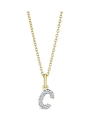 The Diamond Store White Love Letter Initial 0.10ct Lab Diamond Necklace in 18K Gold Vermeil - Image 1 of 2