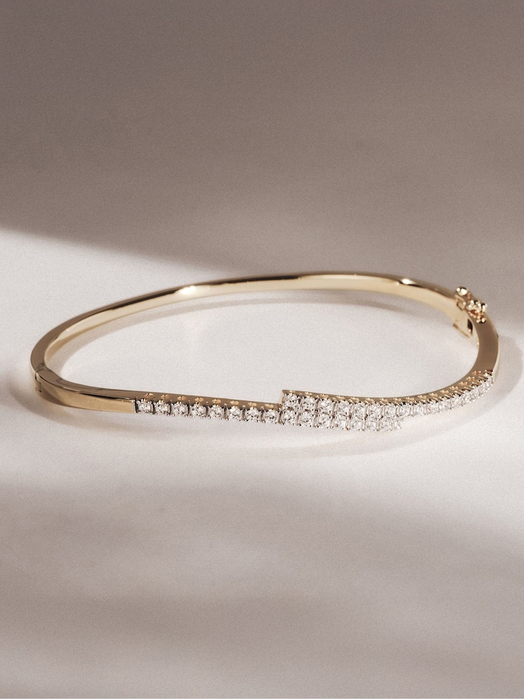 The Diamond Store White Bangle 0.50ct Lab Diamond Bracelet in 18K Gold Vermeil - Image 1 of 3