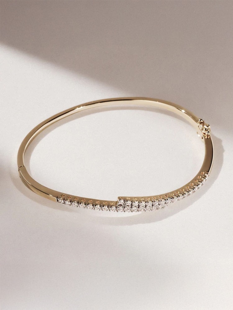 The Diamond Store White Bangle 0.50ct Lab Diamond Bracelet in 18K Gold Vermeil - Image 2 of 3