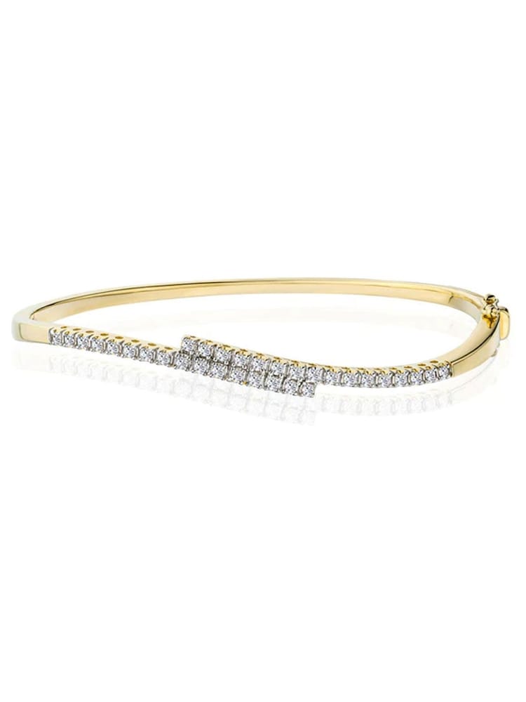 The Diamond Store White Bangle 0.50ct Lab Diamond Bracelet in 18K Gold Vermeil - Image 4 of 4 The Diamond Store White Bangle 0.50ct Lab Diamond Bracelet in 18K Gold Vermeil - Image 4 of 4