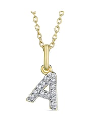 The Diamond Store White Love Letter Initial 0.10ct Lab Diamond Necklace in 18K Gold Vermeil - Image 1 of 3