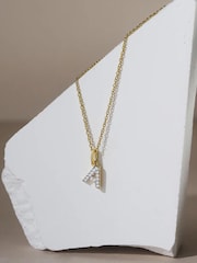 The Diamond Store White Love Letter Initial 0.10ct Lab Diamond Necklace in 18K Gold Vermeil - Image 2 of 3